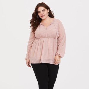 Torrid Blush Clip Dot Tie Babydoll - Dusty Quartz  Size 1 (1X - 14/16)